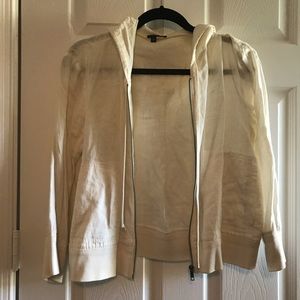 Theory cream linen hoodie